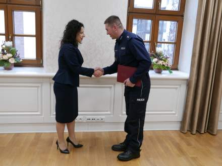 Zmiany w Komisariacie Policji w Strumieniu - uroczystość w ratuszu